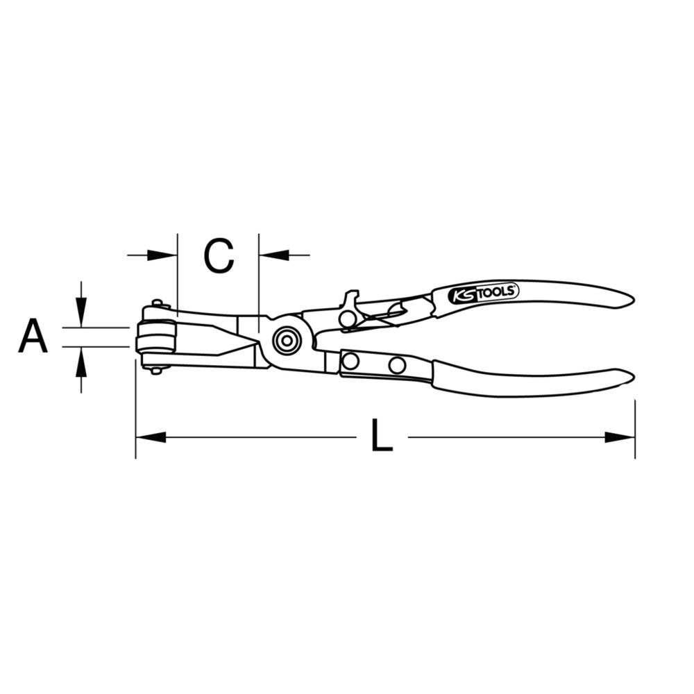 115.1042 KS TOOLS Pince, Collier de tuyau Longueur: 220mm, en forme  d'angle, Bridage jusqu'à: 65mm ▷ AUTODOC prix et avis