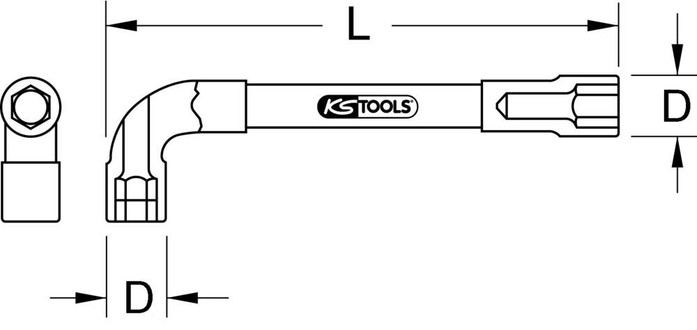 KS Tools - 517.0441 - Jeu de 16 clés à pipe débouchées métriques - 6 pans -  8 à 24 mm - En boîte