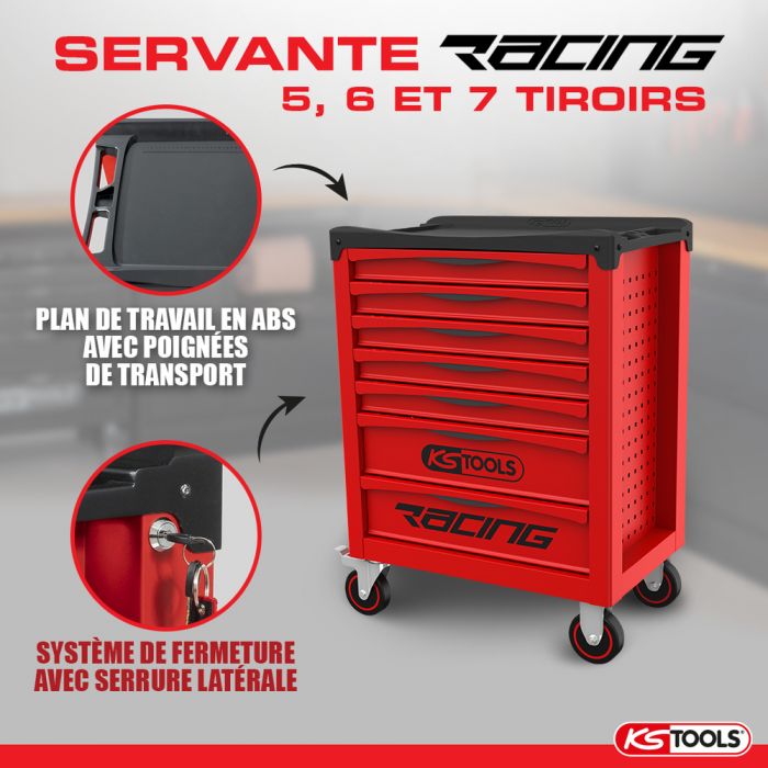 Servante Ks Tools Ultimate - Rouge - 7 Tiroirs - 809.0007 à Prix