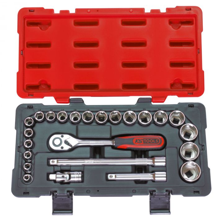 KS Tools - Coffret de douilles et accessoires ULTIMATE 1/2'', 24 pièces