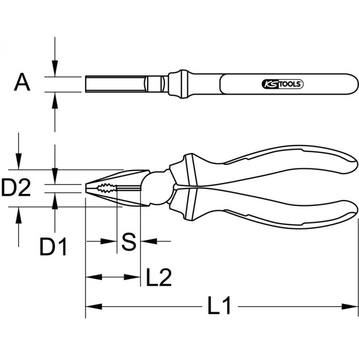 KS Tools - Pince pour démontage de durite Ø45-120 mm, L. 285 mm
