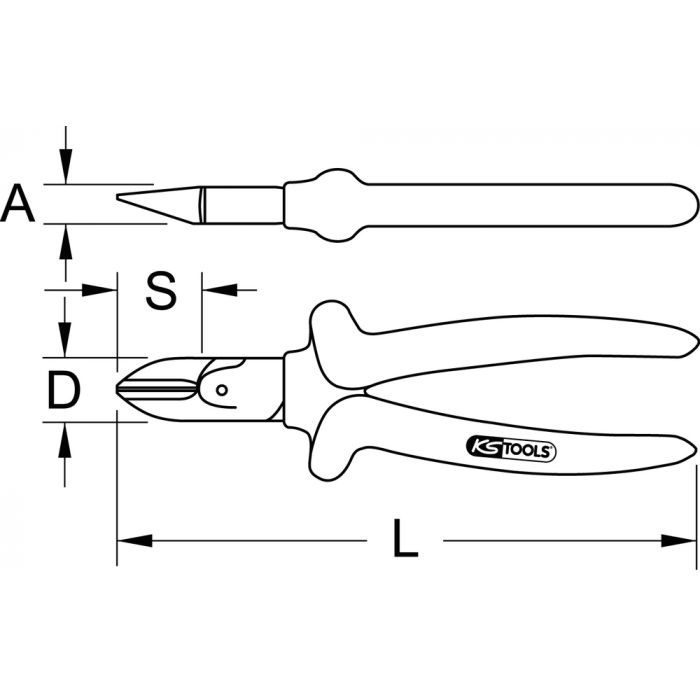 Pince coupante diagonale - démultiplicateur de force - 173 mm