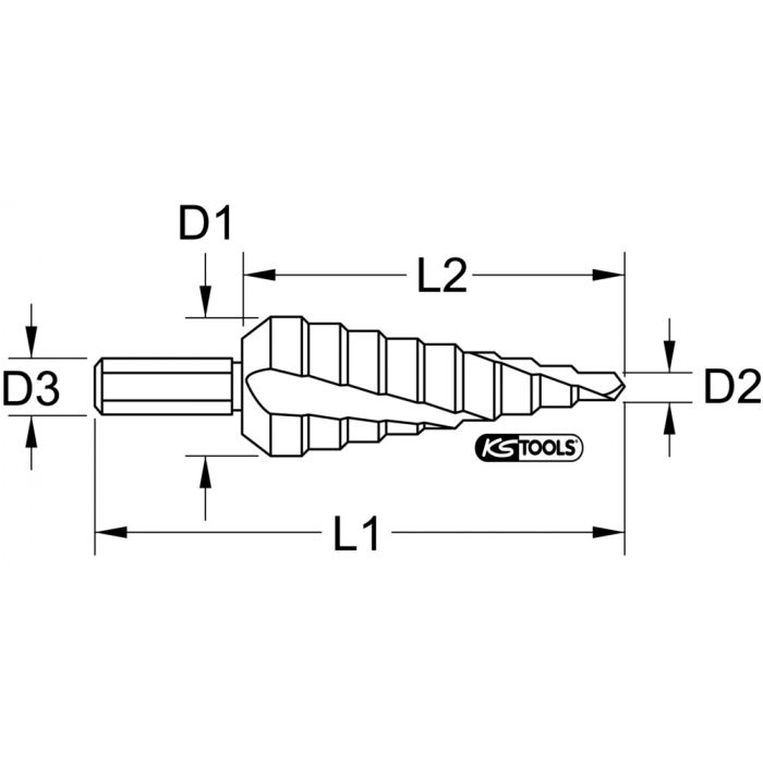 KS Tools - Foret HSS laminé en métal, Ø16,5 mm