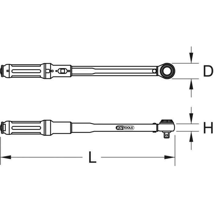 KS TOOLS Clé dynamométrique ALUTORQUEprecision 3/4, 520-1000 Nm, serrage à  droite et à gauche