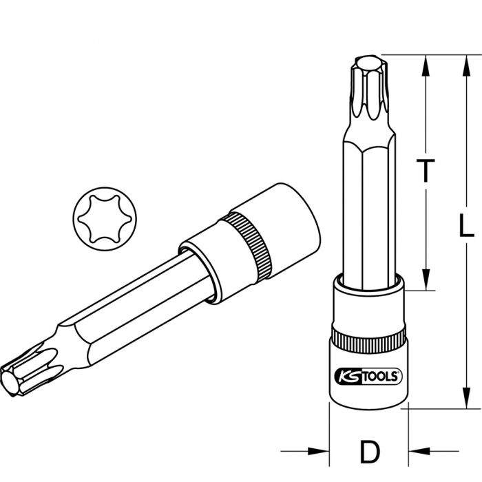 E031923, EXPERT douille tournevis 1/2 pour vis - Torx (T45) - longueur  55mm Expert by Facom