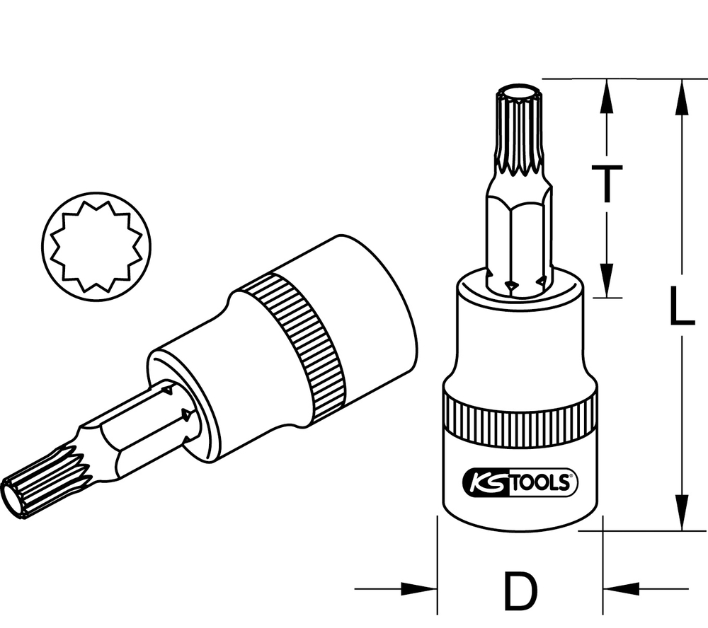 Douille 3/8 pouce, XZN pour Professionnels